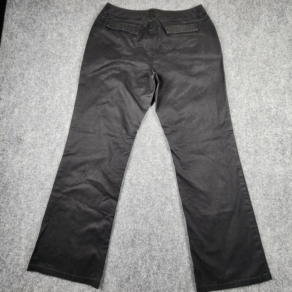 Eddie Bauer Black Stretch Twill Straight Leg Pants Womens Petite 10 Casual Work - Picture 7 of 8